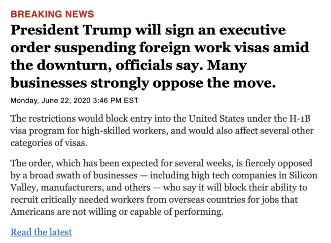 突发！特朗普发布新签证禁令，留学生请放心